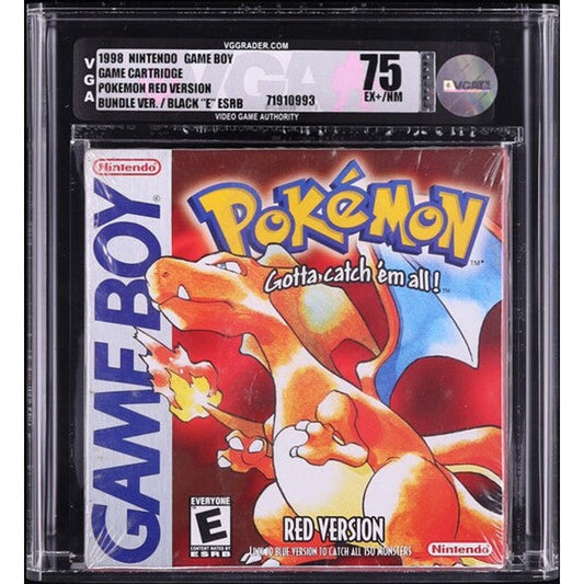 1998 Pokemon Red Version Black Esrb Rattata Nintendo Game Boy Gb Vga 75 Sealed