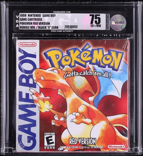 1998 Pokemon Red Version Black Esrb Rattata Nintendo Game Boy Gb Vga 75 Sealed