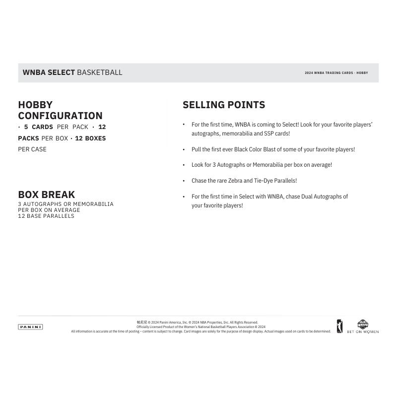 2024 Panini Select WNBA Basketball Hobby Box — image 6