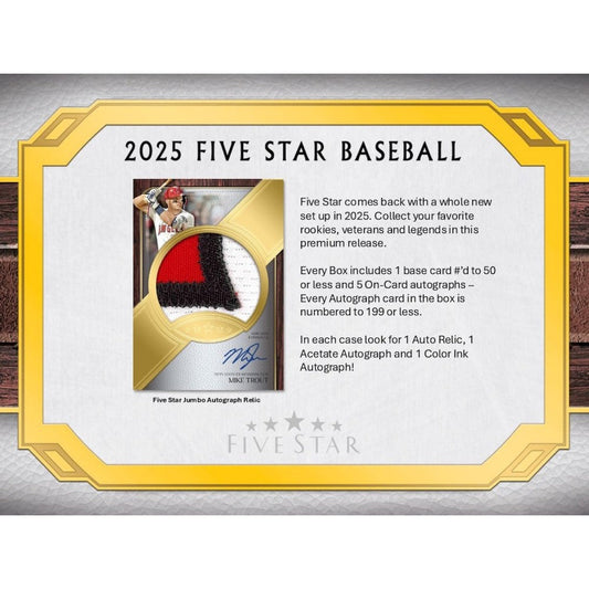 2025 Topps Five Star Baseball Hobby Box — sealed collectible trading card product