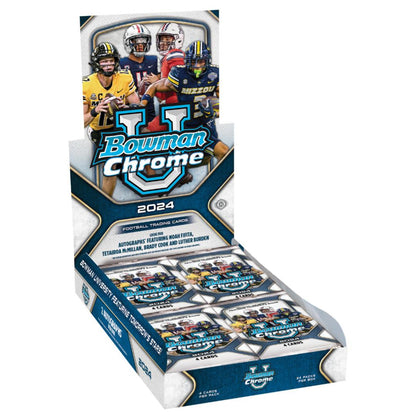 2024 Bowman University Chrome Football Hobby 12 Box Case — sealed collectible trading card product