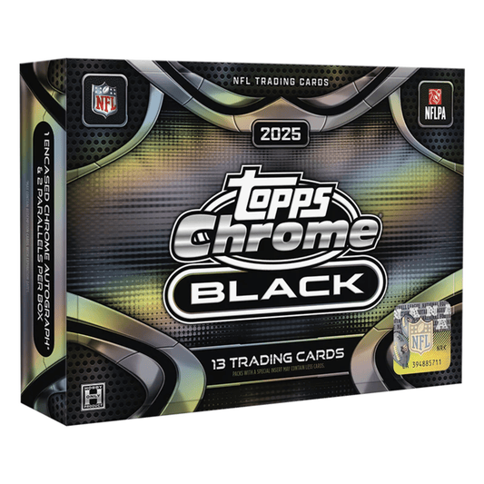 2025 Topps Chrome Black Football Hobby Box — sealed collectible trading card product