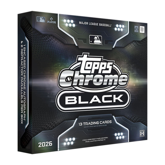 2026 Topps Chrome Black Baseball Hobby Box — sealed collectible trading card product