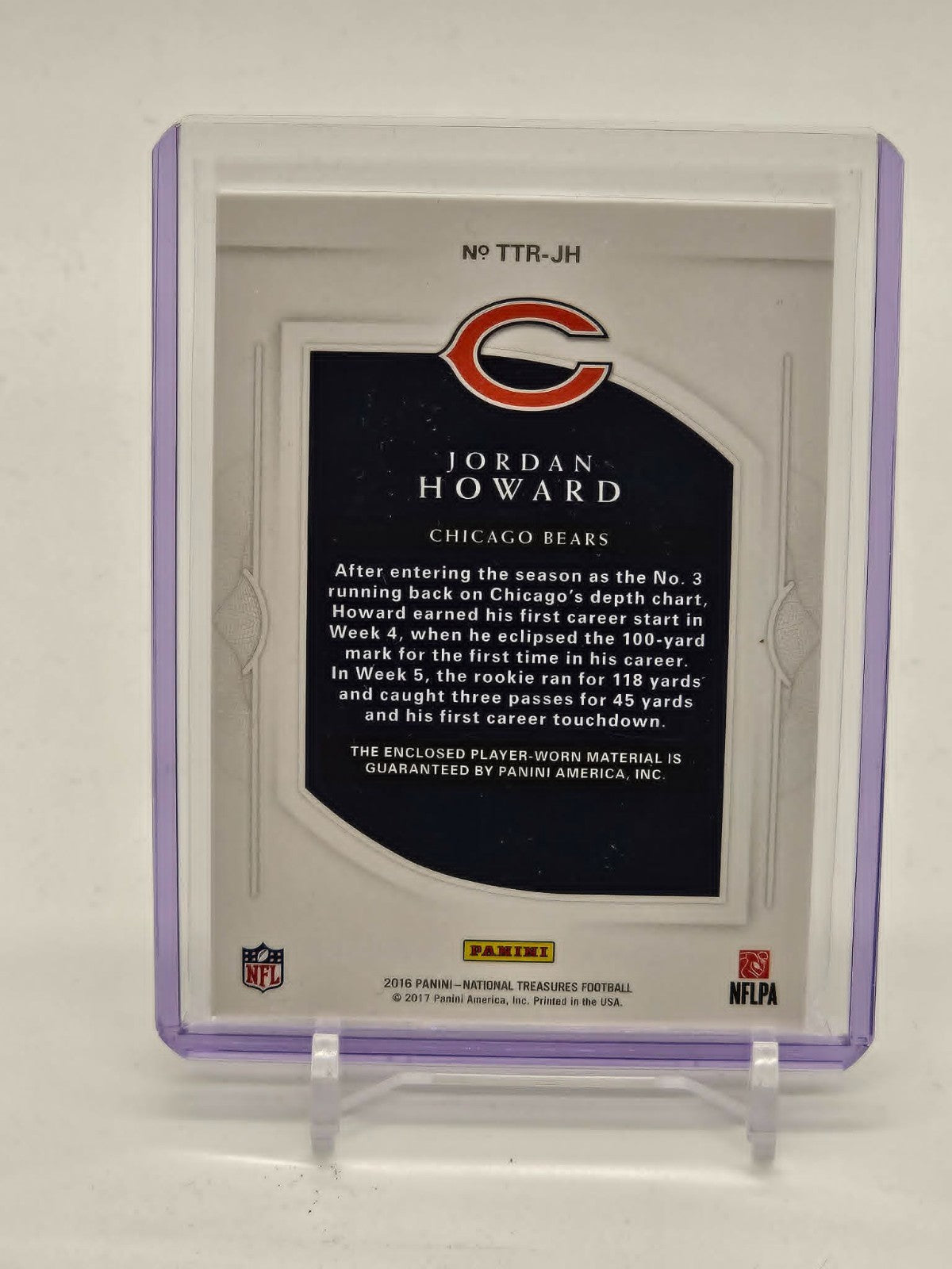 2016 Panini National Treasures Tremendous Treasures 1/1 NFL Shield Jordan Howard — image 2