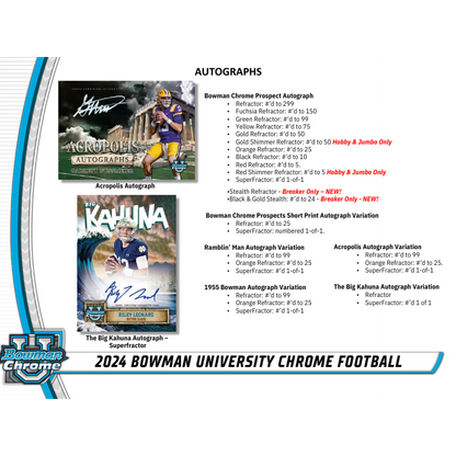 2024 Bowman University Chrome Football Hobby 12 Box Case — image 7